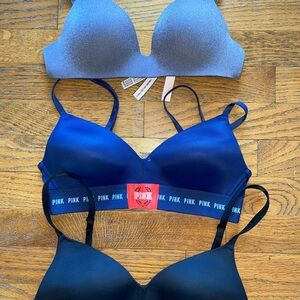 Victoria's Secret PINK Bra Set - Blue, Black, Gray